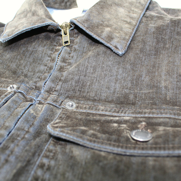 NEW 14 Universal Thread Jumpsuit Olive Zip Stretch Velvety Flocked Denim Stretch - Picture 9 of 16